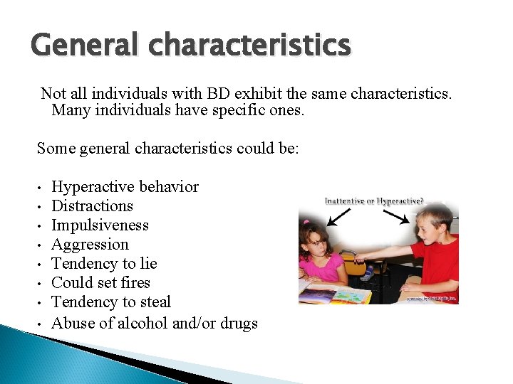 Behavior Disabilities Kristina Lewis Bill Coffey What are