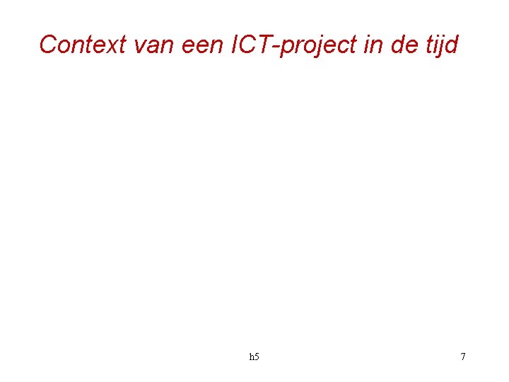 Context van een ICT-project in de tijd h 5 7 