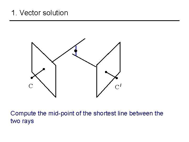 1. Vector solution C C/ Compute the mid-point of the shortest line between the
