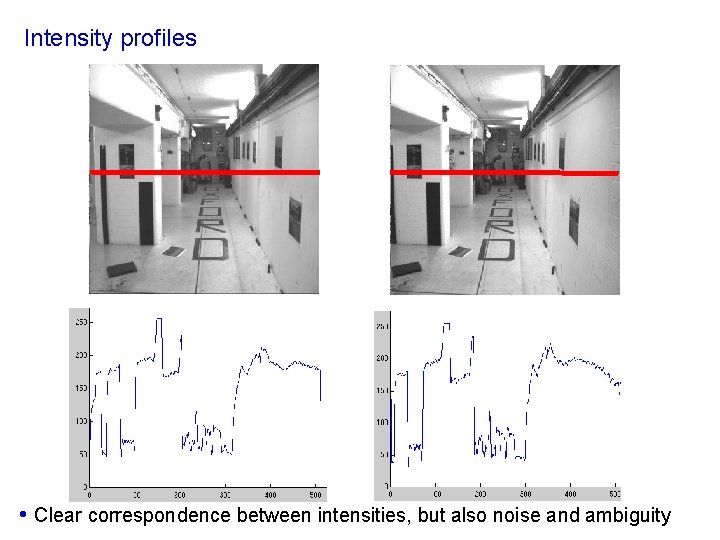 Intensity profiles • Clear correspondence between intensities, but also noise and ambiguity 