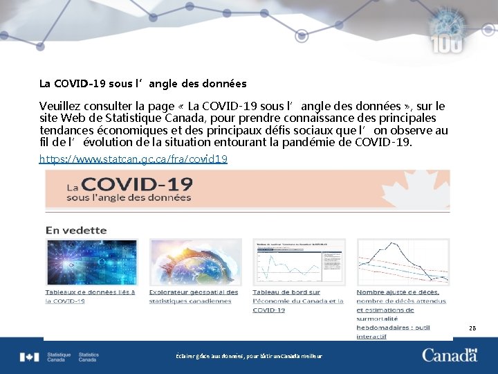 La COVID-19 sous l’angle des données Veuillez consulter la page « La COVID‑ 19