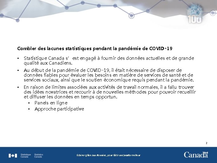 Combler des lacunes statistiques pendant la pandémie de COVID‑ 19 • Statistique Canada s’est