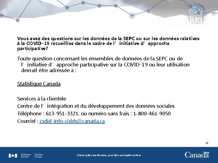 Vous avez des questions sur les données de la SEPC ou sur les données