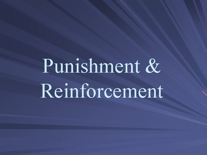 Punishment & Reinforcement 