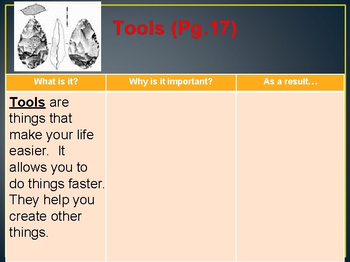 Tools (Pg. 17) What is it? Tools are things that make your life easier.