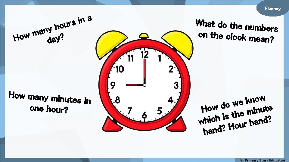 Fluency a n i urs o h y n a m How day? How