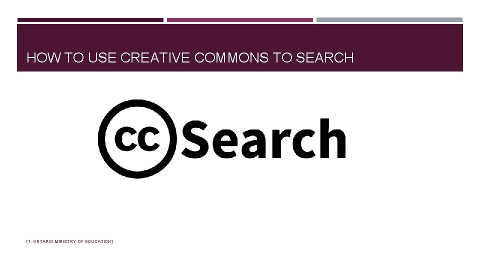 HOW TO USE CREATIVE COMMONS TO SEARCH (1. ONTARIO MINISTRY OF EDUCATION) 
