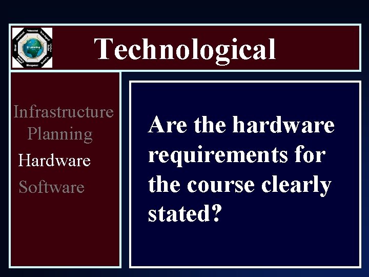 Technological Infrastructure Planning Hardware Software Are the hardware requirements for the course clearly stated?