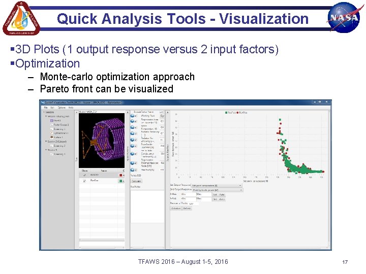 Quick Analysis Tools - Visualization § 3 D Plots (1 output response versus 2