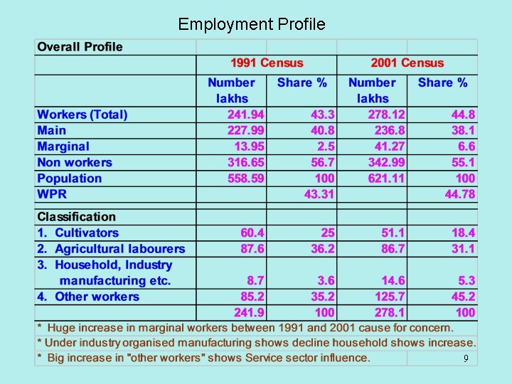 Employment Profile 9 