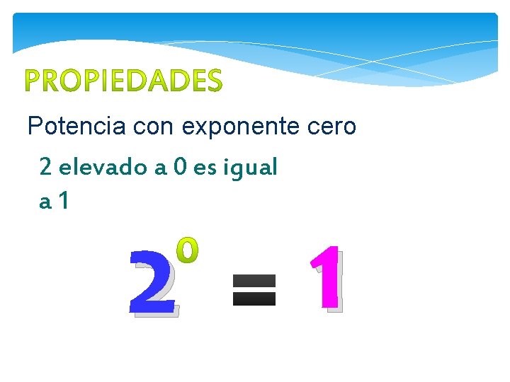 Potencia con exponente cero 2 elevado a 0 es igual a 1 2 1