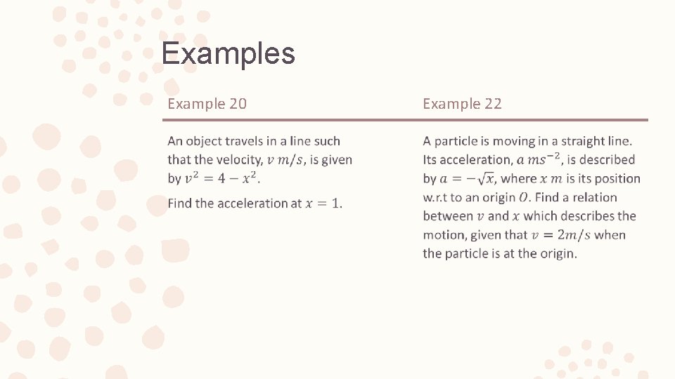 Examples Example 20 Example 22 – – 