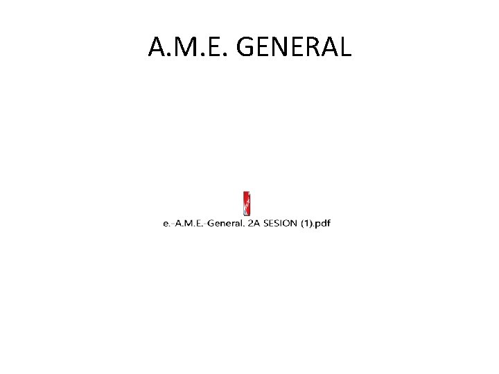 A. M. E. GENERAL 