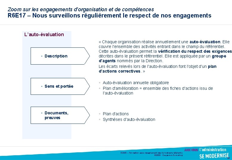 Zoom sur les engagements d'organisation et de compétences R 6 E 17 – Nous
