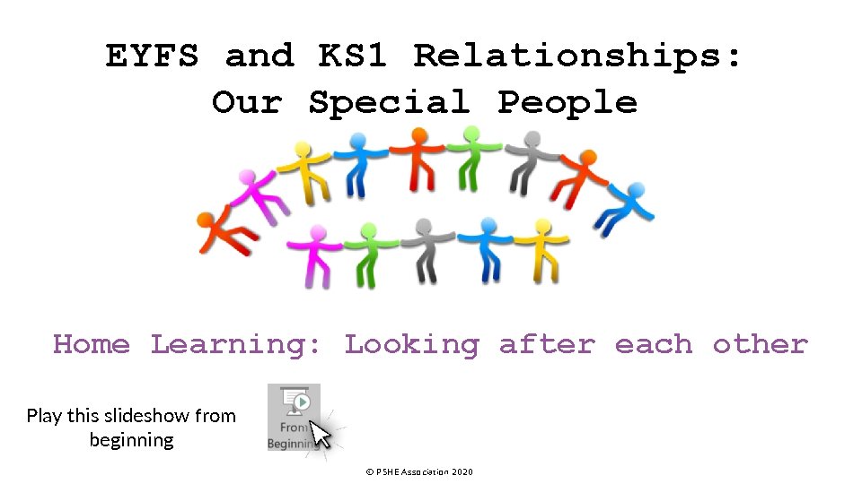 EYFS and KS 1 Relationships: Our Special People Home Learning: Looking after each other
