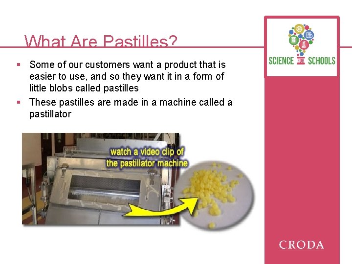 What Are Pastilles? § Some of our customers want a product that is easier
