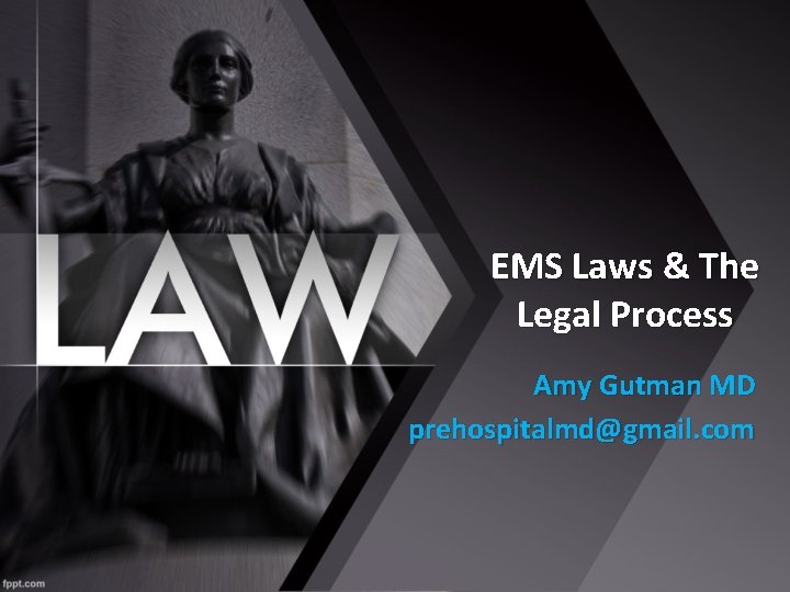 EMS Laws The Legal Process Amy Gutman MD