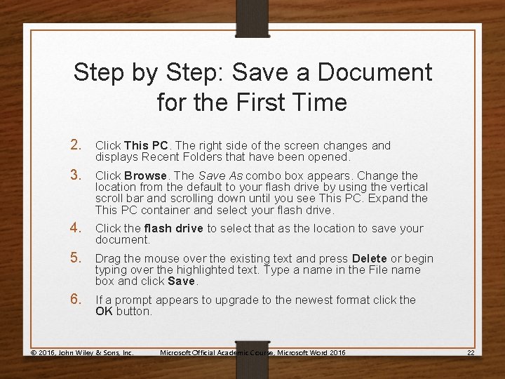 Step by Step: Save a Document for the First Time 2. Click This PC.
