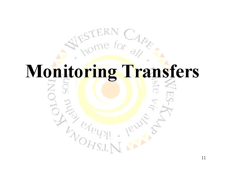 Monitoring Transfers 11 
