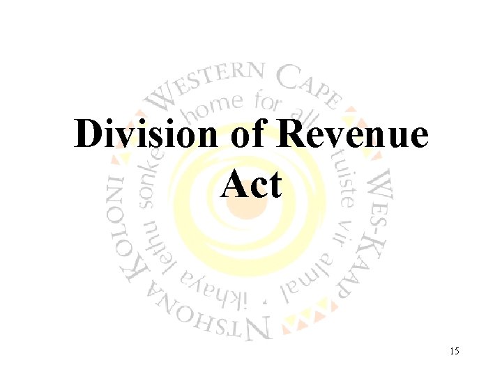 Division of Revenue Act 15 