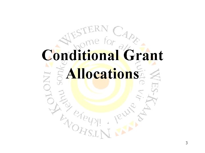 Conditional Grant Allocations 3 