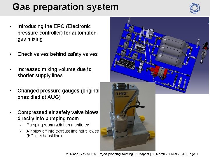 Gas preparation system • Introducing the EPC (Electronic pressure controller) for automated gas mixing