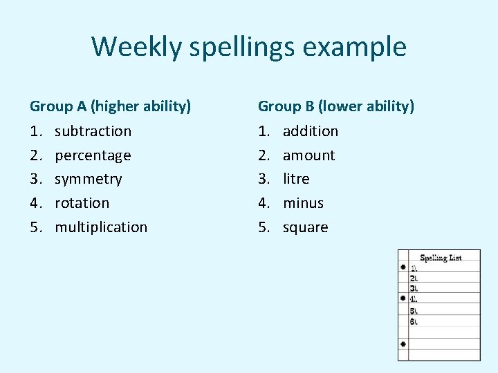Spell Simultaneously Spelling in year 7 Judith Barwick Arlene Preston
