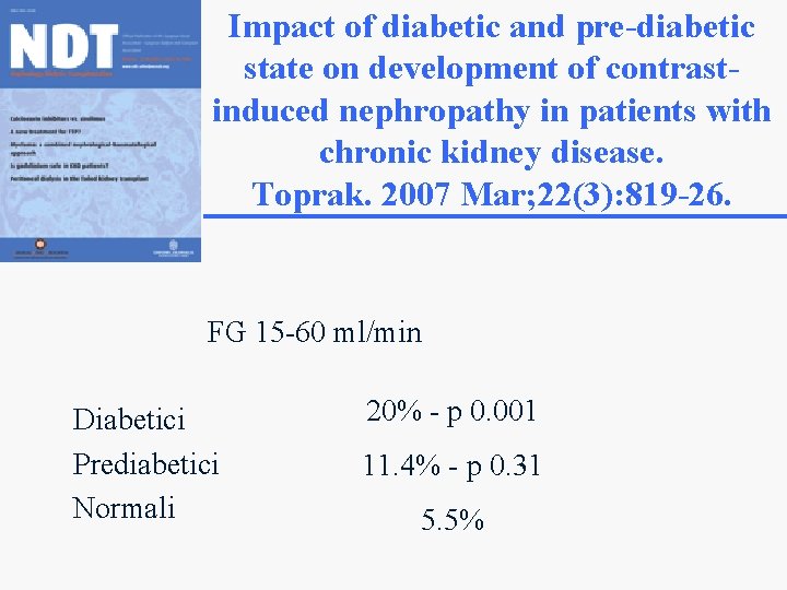 Impact of diabetic and pre-diabetic state on development of contrastinduced nephropathy in patients with