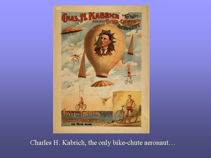 Charles H. Kabrich, the only bike-chute aeronaut… 