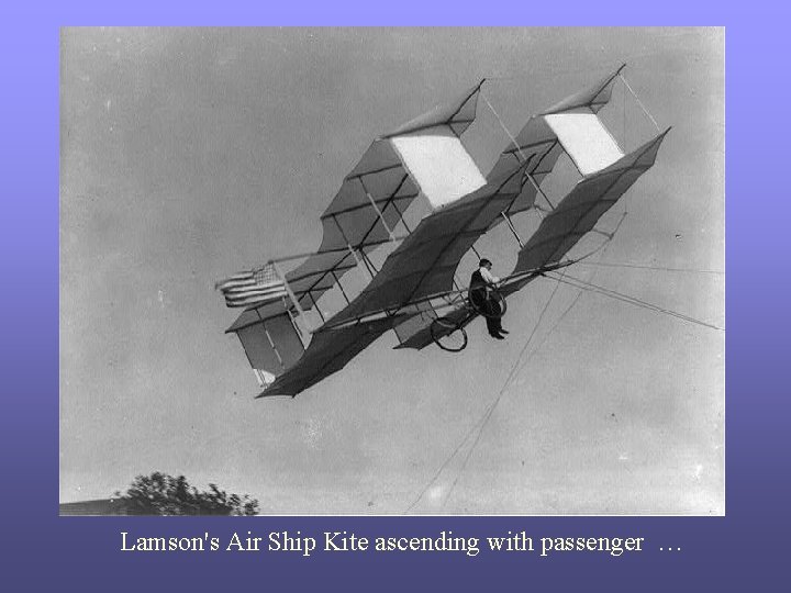 Lamson's Air Ship Kite ascending with passenger … 