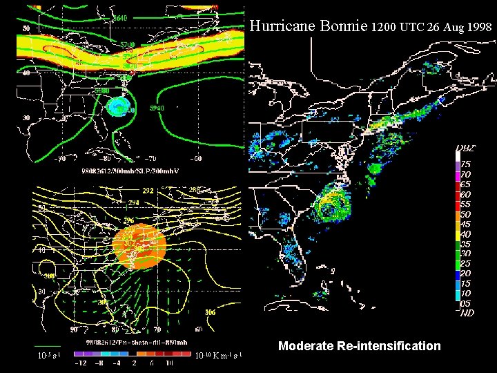 Hurricane Bonnie 1200 UTC 26 Aug 1998 10 -5 s-1 10 -10 K m-1