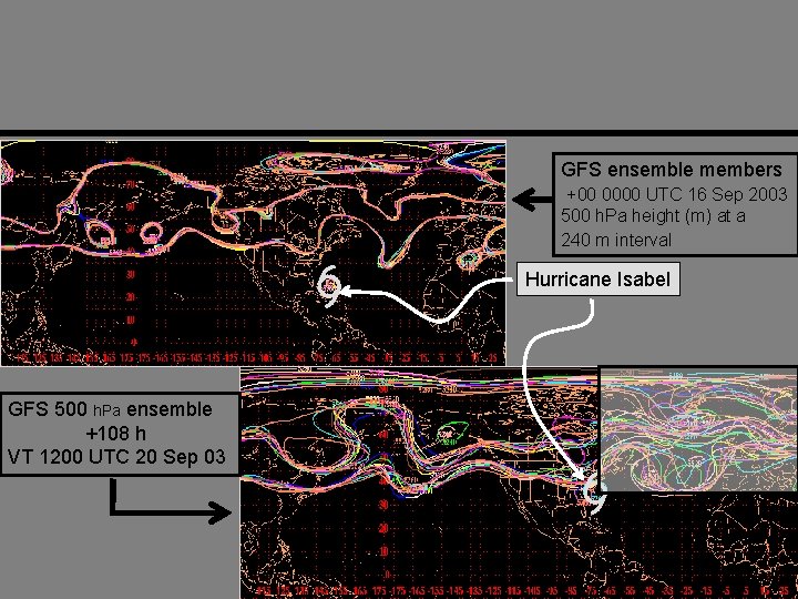 GFS ensemble members +00 0000 UTC 16 Sep 2003 500 h. Pa height (m)
