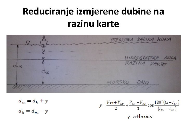 Reduciranje izmjerene dubine na razinu karte 