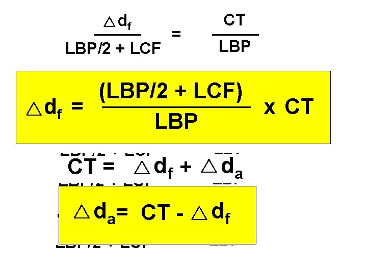 CT df = LBP/2 + LCF = LBP LBP/2 + CT df. LCF +