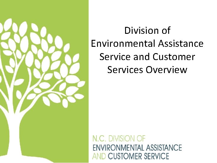 Division of Environmental Assistance Service and Customer Services Overview 