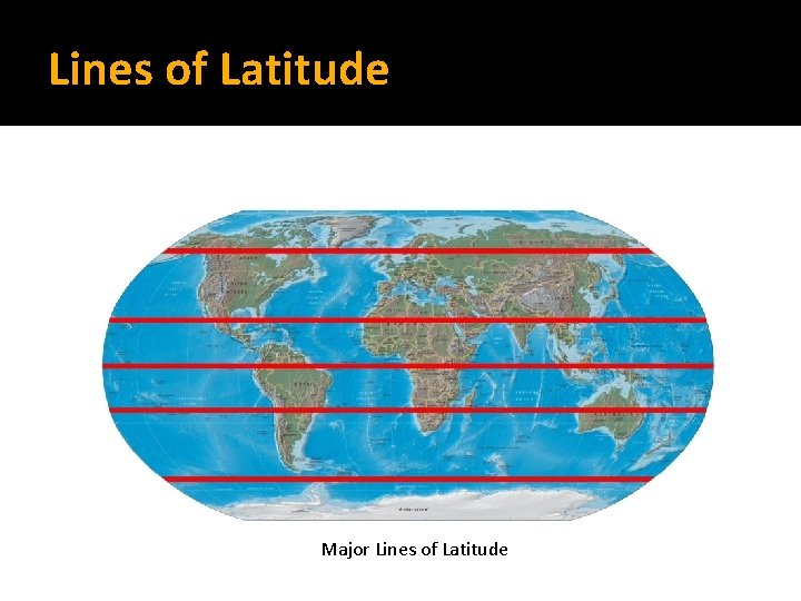 Lines of Latitude Major Lines of Latitude 