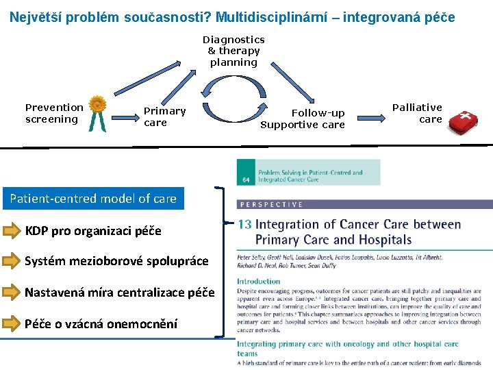 Největší problém současnosti? Multidisciplinární – integrovaná péče Diagnostics & therapy planning Prevention screening Primary