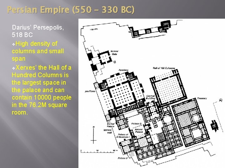 Persian Empire (550 – 330 BC) Darius’ Persepolis, 518 BC v. High density of