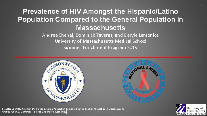 Prevalence of HIV Amongst the HispanicLatino Population Compared