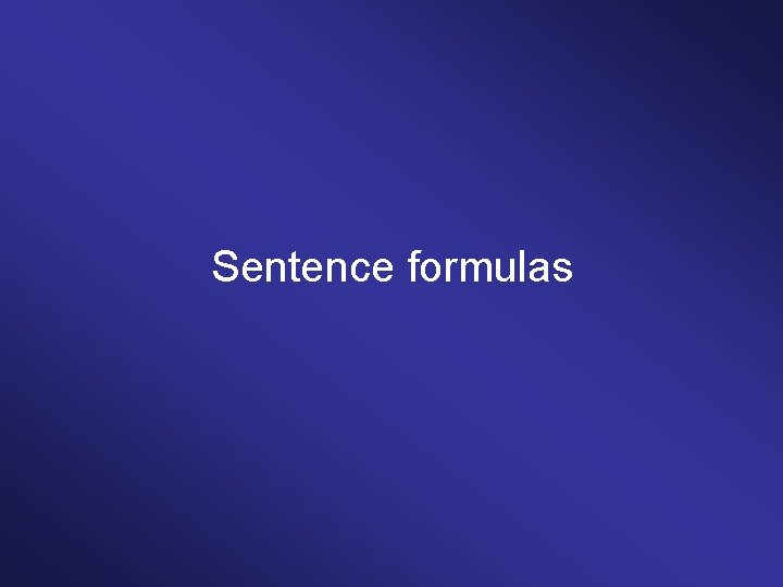 Sentence formulas 