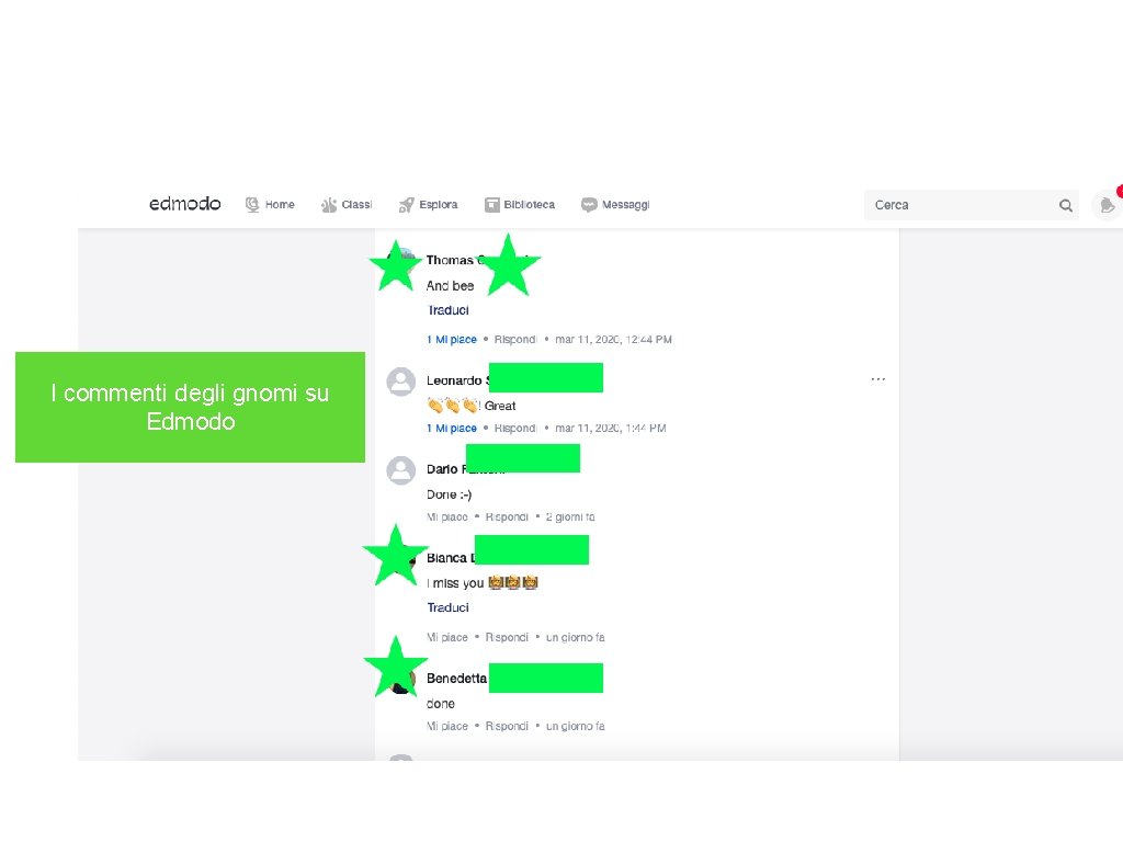 I commenti degli gnomi su Edmodo 