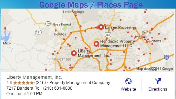 Google Maps / Places Page 