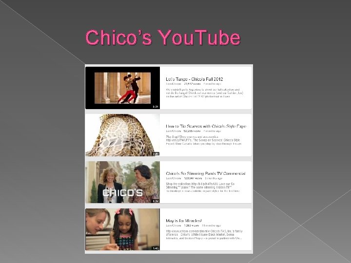 Chico’s You. Tube 