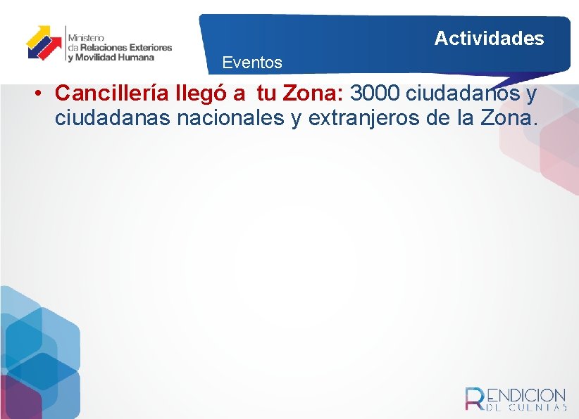 Actividades Eventos • Cancillería llegó a tu Zona: 3000 ciudadanos y ciudadanas nacionales y