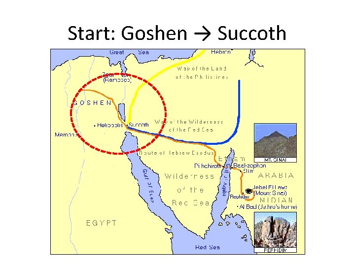 Start: Goshen → Succoth 