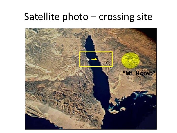 Satellite photo – crossing site “Mt. Horeb” 