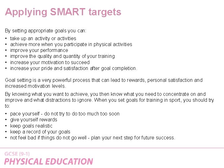 Sociocultural issues and sports psychology Goal setting BY