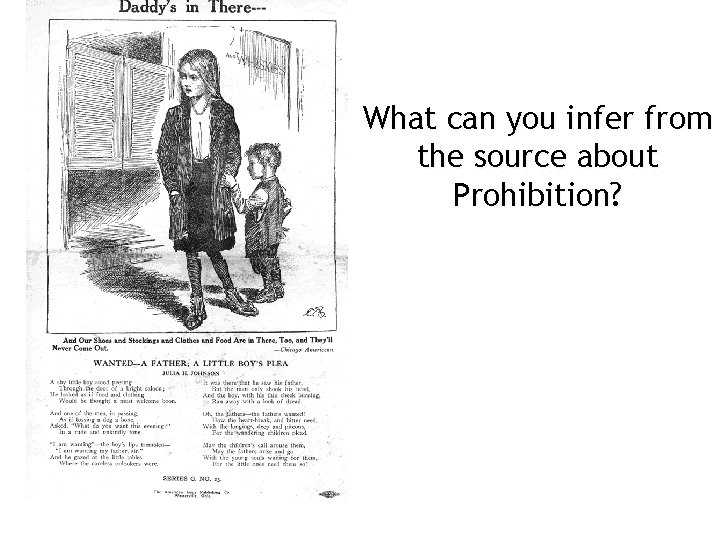 What can you infer from the source about Prohibition? 