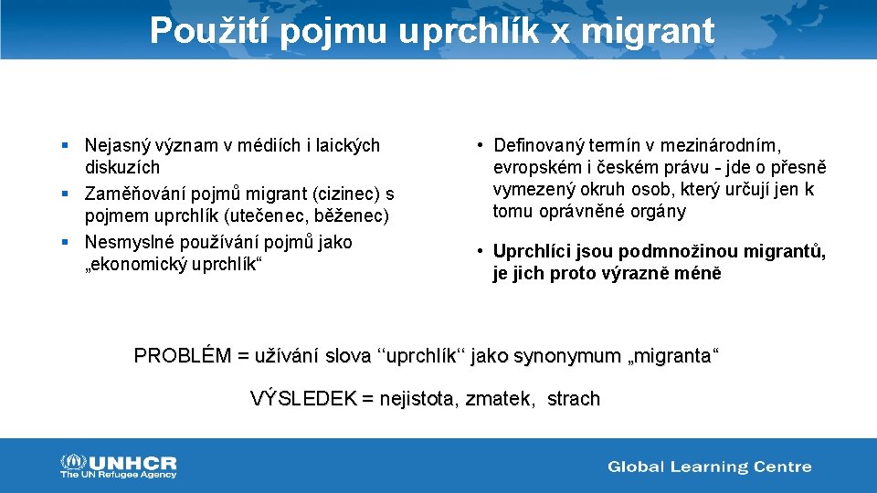 Použití pojmu uprchlík x migrant § Nejasný význam v médiích i laických diskuzích §
