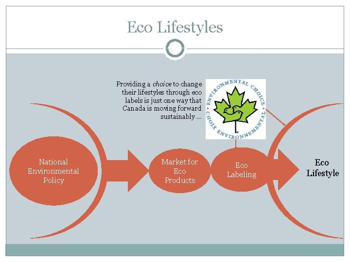 Eco Lifestyles Providing a choice to change their lifestyles through eco labels is just